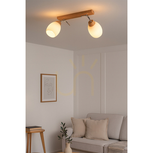 Skaja taklampa, 2xE27, Max. 40 W, oljad ek/krommetall/vit glasskärm, 76 cm small 4
