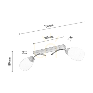 Skaja taklampa, 2xE27, Max. 40 W, oljad ek/krommetall/vit glasskärm, 76 cm small 5