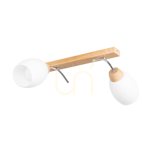Skaja taklampa, 2xE27, Max. 40 W, oljad ek/krommetall/vit glasskärm, 76 cm small 0