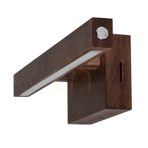 Kontrollera Liten vägglampa, 1xLED, 3000 K, 5,3 W, bok- och valnötsträ, med beröringsdimmer, 40 cm