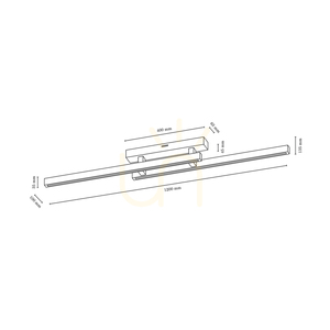 Smalt takljus, 2xLED, 3000 K, 22,5 W, bok- och valnötsträ, 120 cm small 2