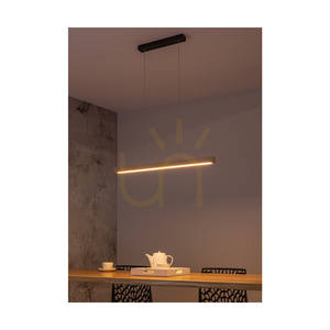 Smal Single 2xLED 3000K 28,5 W taklampa, björk/svart metall/transparent PVC-kabel med beröringsdimmer, 100 cm small 3