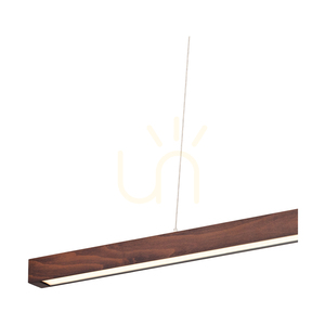 Smal Single 2xLED 3000K 28,5 W taklampa, bok- och valnötsträ / genomskinlig PVC-sladd med beröringsdimmer, 100 cm small 1