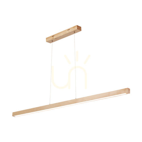 Kontrollera Smal 2xLED 3000K 34,5 W taklampa, björk/transparent PVC-sladd med beröringsdimmer, 110 cm