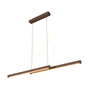 Smal Double 2xLED 3000K 22,5 W taklampa, björk/transparent PVC-sladd med beröringsdimmer, 120 cm small 1