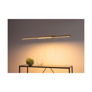 Smal Double 2xLED 3000K 22,5 W taklampa, björk/transparent PVC-sladd med beröringsdimmer, 120 cm small 3