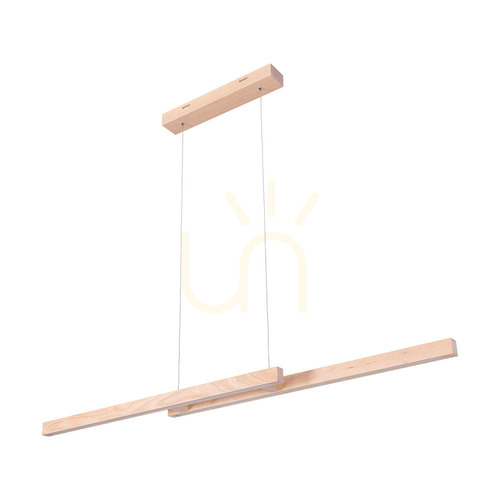 Kontrollera Smal Double 2xLED 3000K 22,5 W taklampa, björk/transparent PVC-sladd med beröringsdimmer, 120 cm