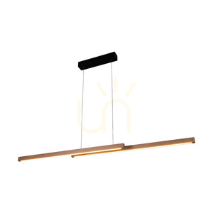 Smal Double 2xLED 3000K 28,5 W taklampa, björk/svart metall/transparent PVC-kabel med touch-dimmer, 150 cm small 1