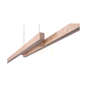 Smal Double 2xLED 3000K 28,5 W taklampa, björk/svart metall/transparent PVC-kabel med touch-dimmer, 150 cm small 2