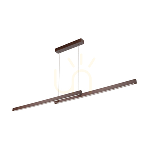 Smal Double 2xLED 3000K 28,5 W taklampa, bok- och valnötsträ / genomskinlig PVC-sladd med beröringsdimmer, 150 cm small 0