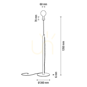 Solange golvlampa, 1xE27, Max. 60 W, oljad ek/svart metall/svart flätad sladd, Ø 30 cm small 6