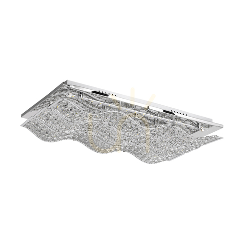 Kontrollera Spindle taklampa, inklusive LED 4000K 24W, krommetall/klart kristallglas, 61 cm
