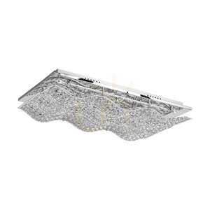 Spindle taklampa, inklusive LED 4000K 24W, krommetall/klart kristallglas, 61 cm small 0