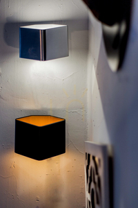 Space vägglampa, inklusive 1 st LED 3000K 6W, svart/guldmetall, 16,4 cm small 2