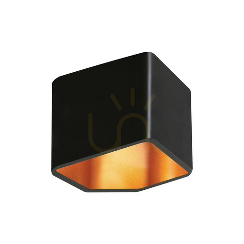 Kontrollera Space vägglampa, inklusive 1 st LED 3000K 6W, svart/guldmetall, 16,4 cm