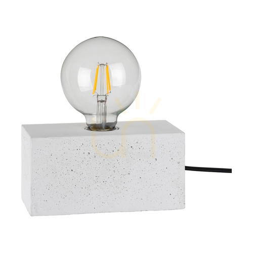 Kontrollera Strong dubbel bordslampa, 1xE27, Max. 25 W, vit betong/svart PVC-kabel, 18 cm