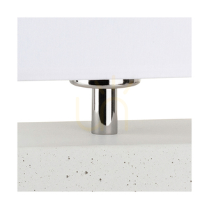 Strong dubbel bordslampa, 1xE27, Max. 25 W, vit betong/svart PVC-sladd/vit lampskärm, 22 cm small 1