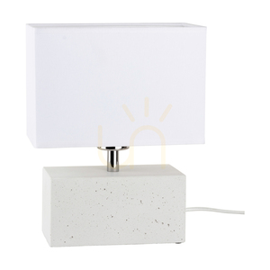 Strong dubbel bordslampa, 1xE27, Max. 25 W, vit betong/svart PVC-sladd/vit lampskärm, 22 cm small 0