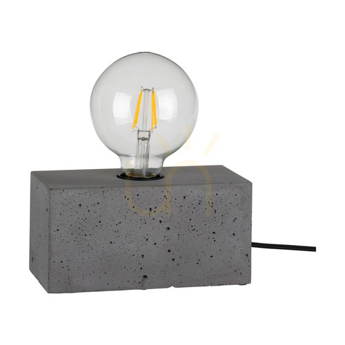 Kontrollera Strong dubbel bordslampa, 1xE27, Max. 25 W, betonggrå/svart, PVC-kabel 18 cm