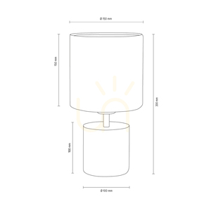 Robust bordslampa, 1xE27, Max. 25 W, vit betong/svart PVC-sladd/vit lampskärm, Ø 15 cm small 2