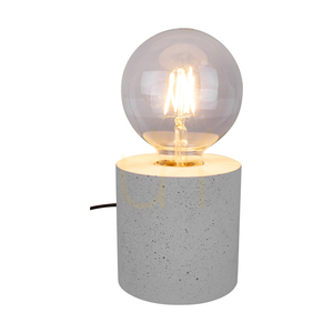 Robust bordslampa, 1xE27, Max. 25 W, vit betong/svart PVC-kabel, Ø 10 cm small 2