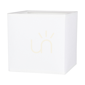 Robust fyrkantig bordslampa, 1xE27, Max. 25 W, betonggrå/svart PVC-sladd/vit lampskärm, 15 cm small 1