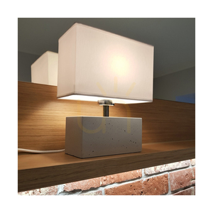 Strong dubbel bordslampa, 1xE27, Max. 25 W, betonggrå/svart PVC-sladd/vit lampskärm, 22 cm small 2