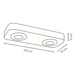 Sunniva taklampa, inklusive 2 st. 3000K 5W LED-lampor, brunbetsad furu / svart metall, 29 cm small 1