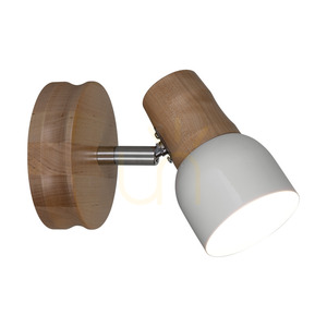 Svantje vägglampa 1xE14 Max. 40 W, björk/krom, metallskärm, vit, 17 cm small 1