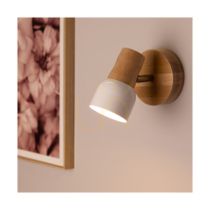 Svantje vägglampa 1xE14 Max. 40 W, björk/krom, metallskärm, vit, 17 cm small 2
