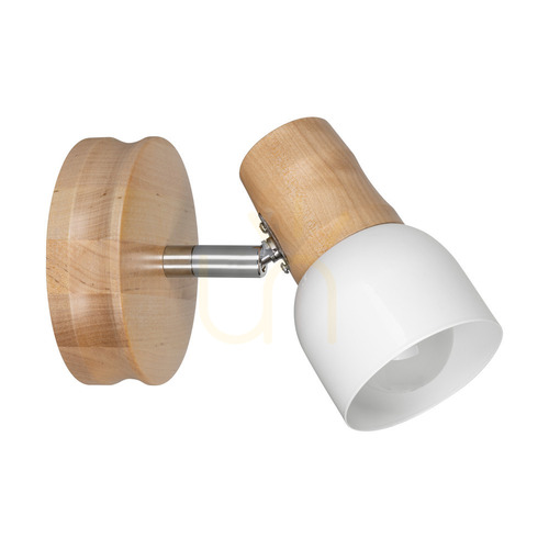 Kontrollera Svantje vägglampa 1xE14 Max. 40 W, björk/krom, metallskärm, vit, 17 cm