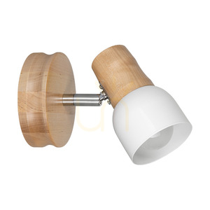 Svantje vägglampa 1xE14 Max. 40 W, björk/krom, metallskärm, vit, 17 cm small 0