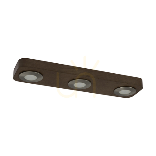 Kontrollera Sunniva taklampa, inklusive 3 st. LED-lampor 3000 K 5 W, bok- och valnötsträ / satinmetall, 42 cm