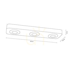 Sunniva taklampa, inklusive 3 st. LED-lampor 3000 K 5 W, brunbehandlad furu / svart metall, 42 cm small 1