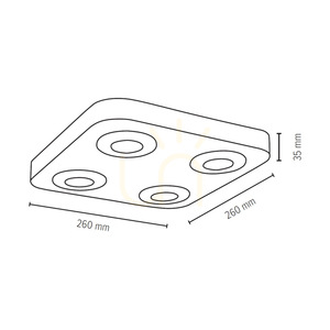 Sunniva taklampa, inklusive 4 st. LED-lampor 3000 K 5 W, bok- och valnötsträ / satinmetall, 26 cm small 2