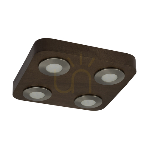 Kontrollera Sunniva taklampa, inklusive 4 st. LED-lampor 3000 K 5 W, bok- och valnötsträ / satinmetall, 26 cm