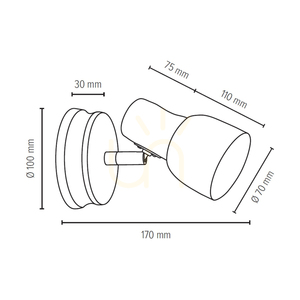 Svantje vägglampa 1xE14 Max. 40 W, bok- och valnötsträ / krommetall / vit metallskärm, 17 cm small 2