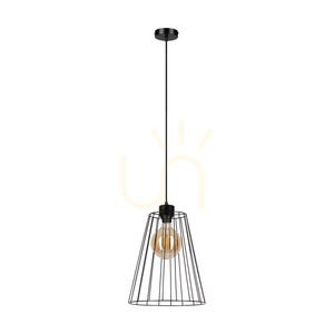 Swan taklampa, 1xE27, Max. 60 W, svart metall/svart PVC-sladd/svart metallskärm, Ø 30 cm small 0