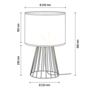 Bordslampa ”Swan”, 1xE27, Max. 40 W, svart metall/svart PVC-sladd/svart lampskärm, Ø 25 cm small 2