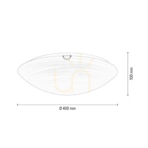 Taklampa Sydney, 2xE27, Max. 60 W, kromad metall/vit glasskärm, Ø 40 cm small 4