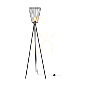Golvlampa Swan, 1xE27, Max. 40 W, svart metall/svart PVC-kabel/svart metallskärm, Ø 30 cm small 1