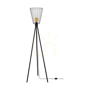 Golvlampa Swan, 1xE27, Max. 40 W, svart metall/svart PVC-kabel/svart metallskärm, Ø 30 cm small 0