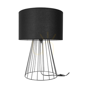 Bordslampa ”Swan”, 1xE27, Max. 60 W, svart metall/svart PVC-sladd/svart lampskärm, Ø 40 cm small 0