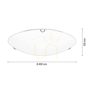 Taklampa Sydney, inklusive 1 st LED-lampa 2700K 18 W, krommetall/vit glasskärm, Ø40 cm small 5
