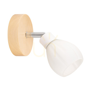 Talea vägglampa, inklusive 1 G9-LED-lampa (max. 3 W), björk/vitmetall/vit glasskärm, Ø 10 cm small 0