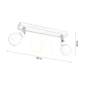 Talea taklampa, inklusive 2 G9-LED-lampor (max. 3 W), björk/vitmetall/vit glasskärm, 39 cm small 4