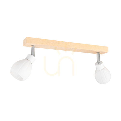 Kontrollera Talea taklampa, inklusive 2 G9-LED-lampor (max. 3 W), björk/vitmetall/vit glasskärm, 39 cm