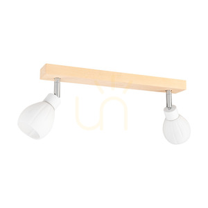 Talea taklampa, inklusive 2 G9-LED-lampor (max. 3 W), björk/vitmetall/vit glasskärm, 39 cm small 0