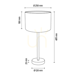 Tamara bordslampa, 1xE27, Max. 40 W, satinmetall/genomskinlig PVC-sladd/svart lampskärm, Ø 25 cm small 2