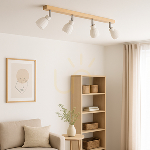 Talea Incl taklampa. 4xG9 LED, max. 3 W, björk/vit metall/vit glasskärm, 78 cm small 3
